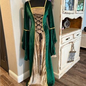 Green and Gold Renaissance Medieval Dress